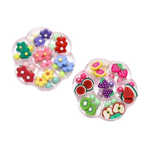 DEARMAMY 14 Pair Kids Clip Earrings Set Girls' Decorative Hoop Earrings Fun Princess Style Durable for Parties Present for Kids
