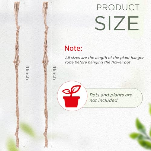 Image of EBOOT 2 Pack 41 Inch Large Macrame Plant Hanger Rope to Hang Flower Pot Plant Holder for Indoor Outdoor Decorations, 4 Legs (Linen Color)