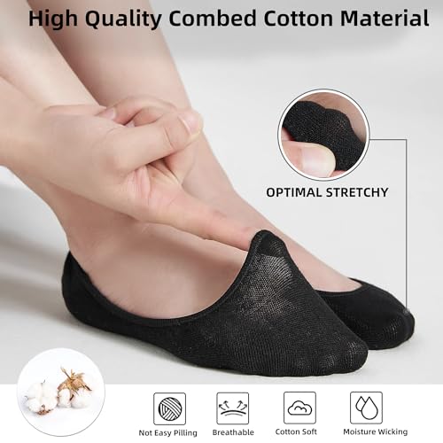 Image of ATBITER No Show Socks Womens Flats - 6 /12 Pairs Low Cut Invisible Non Slip | Ultra Ankle Liner Footies Anti-slip Hidden Socks for Sneakers Loafer Boat High Heels Summer Yoga Pilates Shoe Size 6-9 /9-11