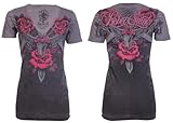 Rebel Saint by Affliction Women's T-Shirt Double Shot L Grey