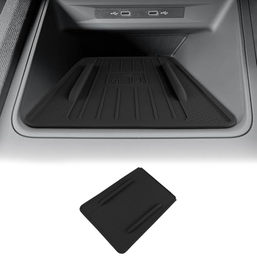 KUNGKIC para Seat Formentor Cupra Leon New Energy 2020-2024 Consola Central de Coche de Gel de Sílice Alfombrilla Antideslizante para Carga Inalámbrica Alfombrilla de Carga Inalámbrica Estante