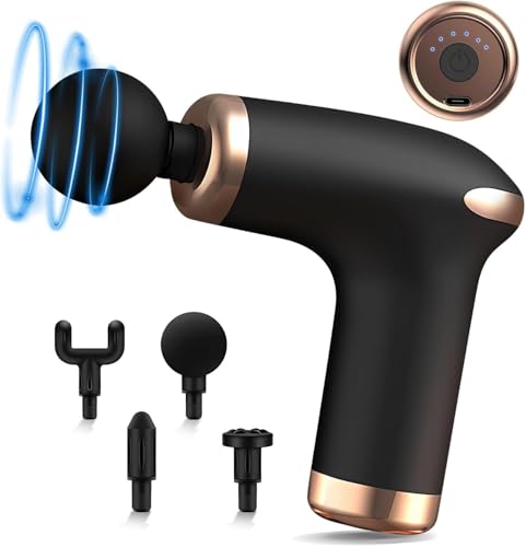 FACAIO Pistola Massaggio Muscolare, Pistola Massaggio Muscolare Professionale, Pistola per Massaggi in Tessuto Profondo, 6 Velocità 3500RPM con 4 Testine, Scaccia la Fatica, Accendi la Vitalità