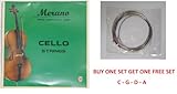 Merano 1/2, 1/4 CELLO String Set (C-G-D-A) - Buy One Get One FREE ~ Beginner, Student, Replacement
