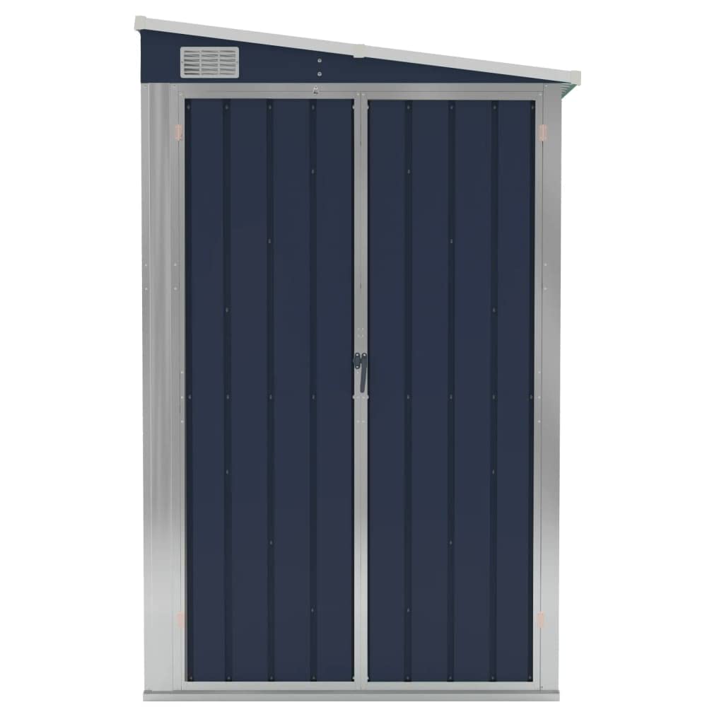 vidaXL Cobertizo para montaje en pared, acero galvanizado y metal, almacenamiento de jardín para herramientas, muebles, equipo, antracita, duradero, resistente a la intemperie y seguro