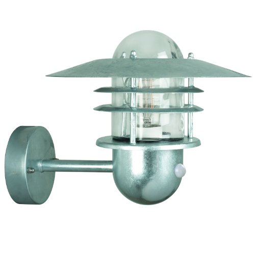 Preisvergleich Produktbild Nordlux Agger Außenwandleuchte, Lampenschirm aus Glas, verzinkt, mit Bewegungsmelder