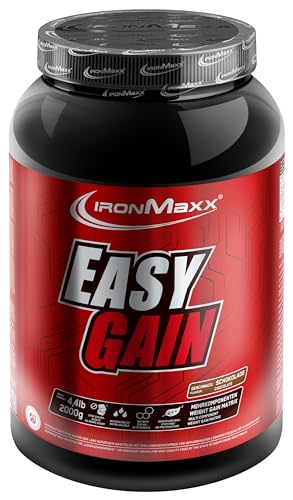 IronMaxx Easy Gain - Schokolade 2000g Dose | Hochkalorischer Weight Gainer| Hoher Proteingehalt | Glutenfrei und Mit Vitaminen und Mineralstoffen