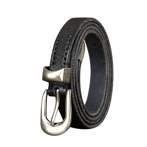 Ceinture fine en cuir de 1,8 cm de large et boucle en argent massif pour une allure noble