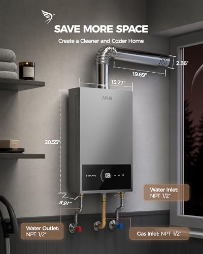 Image of APUS Propane Tankless Water Heater, 120,000 BTU, 5.43 GPM Indoor