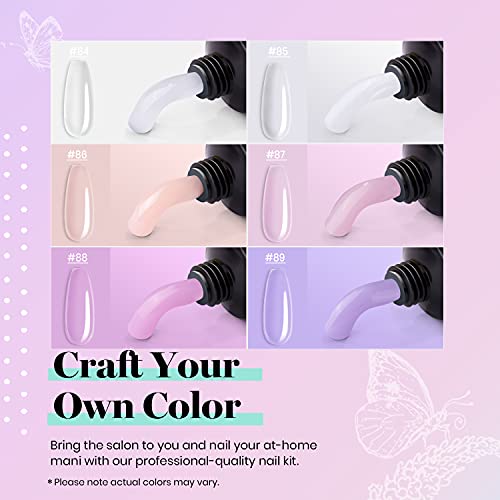 Beetles Kit de gel de extensão de unhas de poliéster, 6 cores, transparente, gel para construtor de