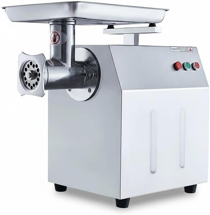 800W Commercial Electric Meat Grinder for Home and Restaurant, Heavy Duty Stainless Steel Mincer with Sausage Stuffer, 6mm/8mm Plates, Dual Blades, Food Processor for Meat, Poultry, Fish, Veg