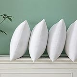 MATERIAL: Núcleo de almohada está hecha de poliéster de alta calidad que es sólida y resistente. El material de relleno se siente suave, la calidad es alta, y la mano de obra es excelente. Con los cambios de temperatura, se contrae y se expande como la respiración, produciendo una función esponjosa que es difícil de deformar después de un uso prolongado, y es ligera y transpirable para proteger su salud.