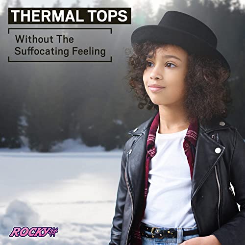 Rocky Girl'S Thermal Base Layer Top (Long John Underwear Shirt) Insulated For Outdoor Ski Warmth/Extreme Cold Pajamas (Black thumb #5