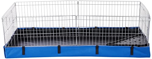 Amazon Basics - Comfortable Indoor-Outdoor Small Pet Guinea Pig Habitat Cage with Canvas Bottom, Blue, 46.65" L x 13.78" W x 23.62" H - Image 2