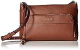 Calvin Klein Damen Lily Saffiano Leather Top Zip Crossbody Leder-Oberteil mit Reißverschluss, walnuss, Einheitsgröße