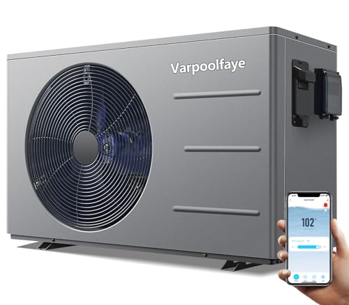 40000 BTU Electric Pool Heater For Inground Pools 12000 Gallon Swimming Pool Heat Pump Above Ground Pool Heater Heating Cooling WiFi Control Schedule 220V