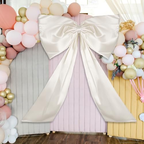 24 x 36 Inches Big White Bow Decor,Coquette Room Decor,Giant Bow Room Wall Decorations,Birthday Party Backdrop Wall Wedding Decorations(White)