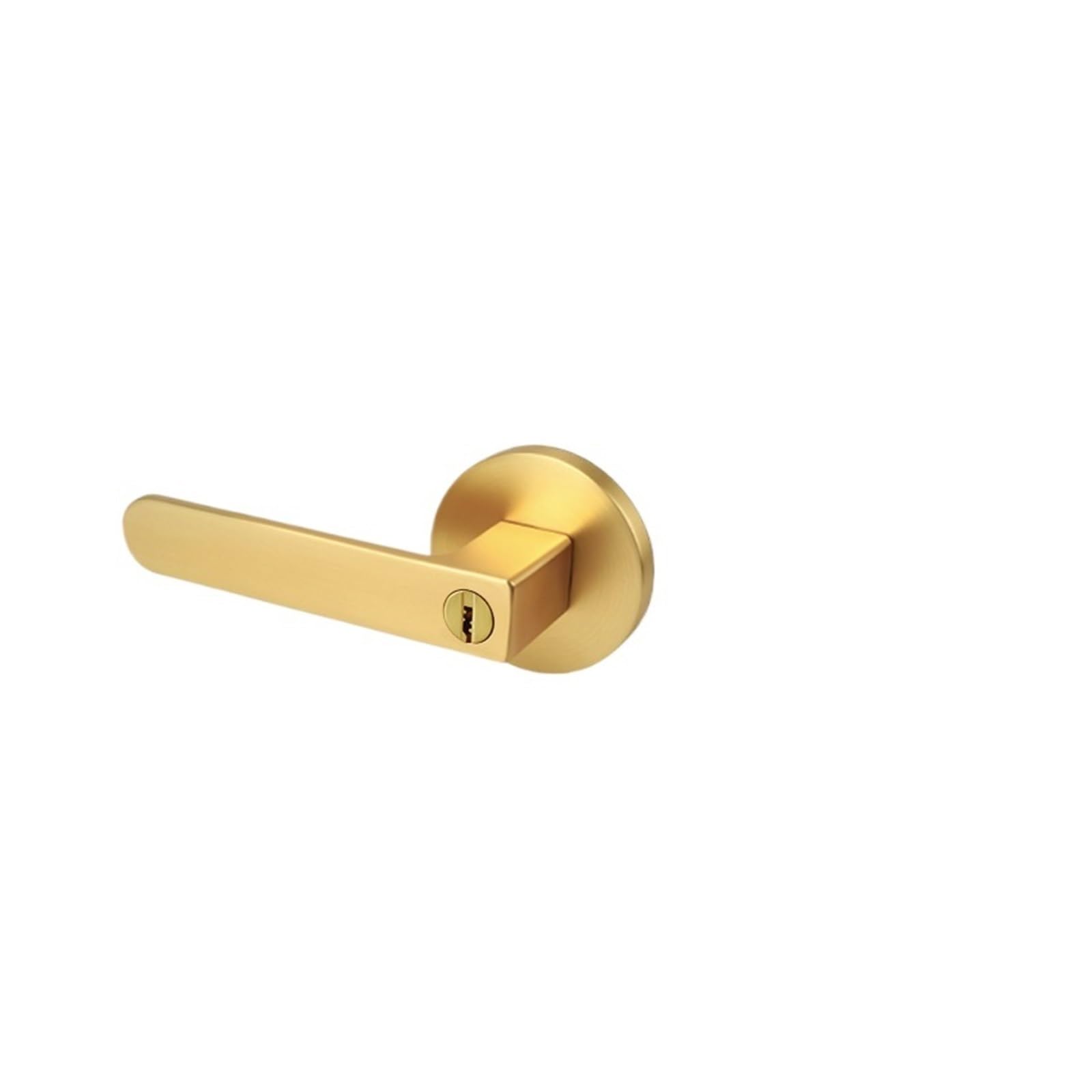 Three-Pole Lock Door Indoor Wooden Bedroom Modern Handle Bathroom Ball Style(Asian Golden BK Without Key)