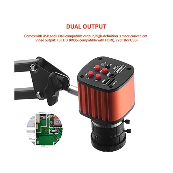 24MP Digitales Video Mikroskop, USB/HDMI 1080P 2K Industrielle Löt Mikroskop Kamera, Mit IRIS 35mm Großfeld-Vision… – Bild 5