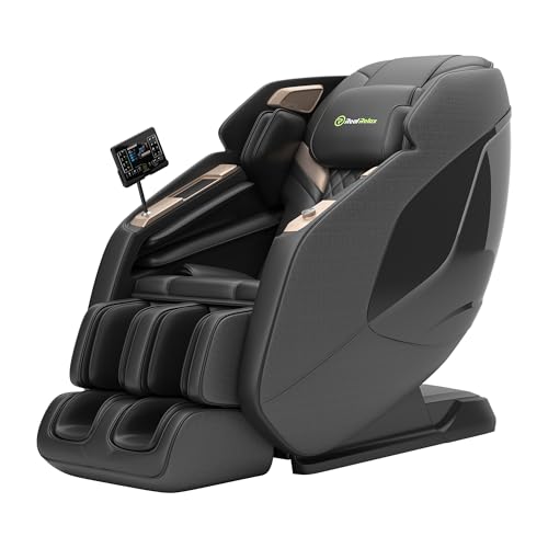 Real Relax 4D Massage Chair Full Body Zero Gravity Shiatsu Massage Recliner with SL Track, Yoga Stretching, UI Touch Screen, Foot Rollers, Heating and Wireless Charger, PS5200 Black