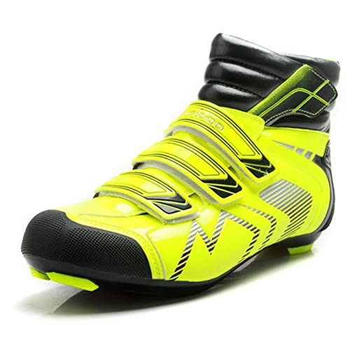 WYUKN Zapatillas de Ciclismo,MTB Zapatillas Ciclismo Hombre Carretera Zapatillas Bicicleta Montaña para Hombres Deportes al Aire Libre,Yellow-47EU Cover