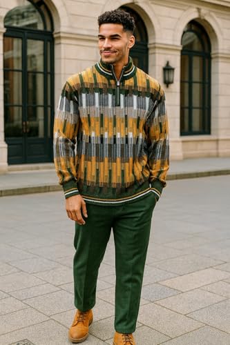 Stacy Adams Men’s Sweater Mélange Medley Full Patterned Design2