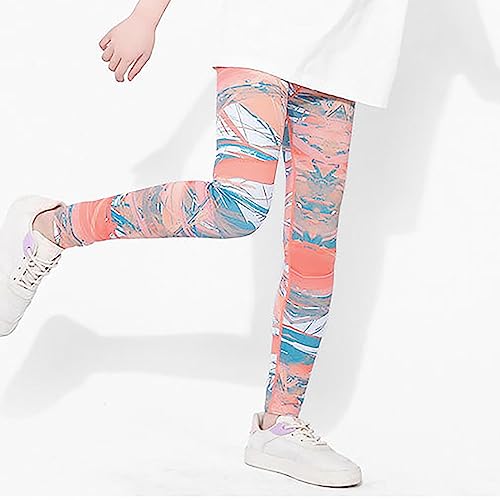 Girls Printed Leggings Ankle Length Athletic Yoga Pants Spring Soft Comfortable Legging Casual Stretchy Tights4