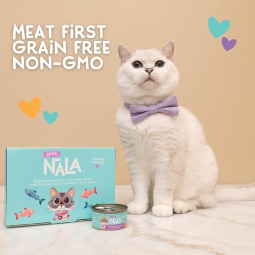 Image of LOVE, NALA - Single Protein Chicken Flaked Wet Cat Food - Hydration Broth, Natural, Grain-Free, Non-GMO, No Gums, No Carrageenan, Human-Grade Chicken, Added Vitamins & Minerals - 2.8 oz, 12 Cans