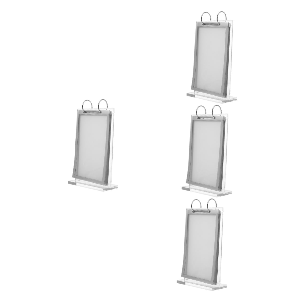 SHINEOFI 4piezas Soporte De Menú Transparente Vertical Con Base Estable Para Restaurantes Exhibidor De Mesas Para y Carteles
