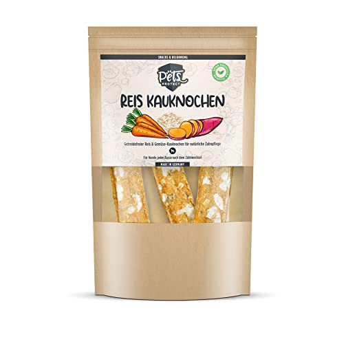 REIS KAUKNOCHEN für Hunde | Glutenfrei | Mit Süßkartoffeln, Karotten & Bierhefe | Für natürliche Zahnpflege | Leicht verdaulich | Antiallergen | Vegetarisch & vegan | Ohne künstliche Zusätze | 3 Stück Cover