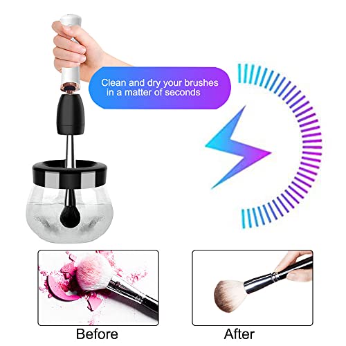 Ztbbra Makeup Brush Cleaner, Electric Makeup Brushes Cleaner, Fast Cleaning And Drying, 3 Modes, Usb Charging, Automatic Brush Cleaner Spinner Makeup Brush Tools #TOP4