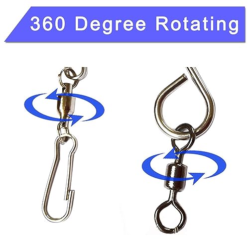 Swetciel 20Pcs Swivel Hooks Clips, Stainless Steel Dual Clip Swivels Wind Spinners Spiral Hangers For Hanging Wind Spinners, Wind Chimes, Bird Feeder, Wind Socks, 2 Styles #TOP2