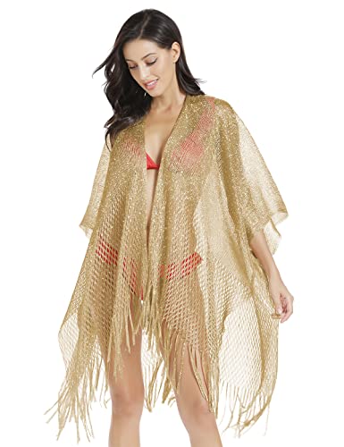 Metallic Sparkling Kimono Swimsuit Cover Ups/Beach Bikini Cover Up for Summer Vacation4