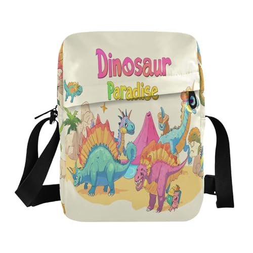 Dino Cartoon Paradise messenger bags Crossbody Small Bags For Women Casual Purse Adjustable Strap for Outdoor Daily business