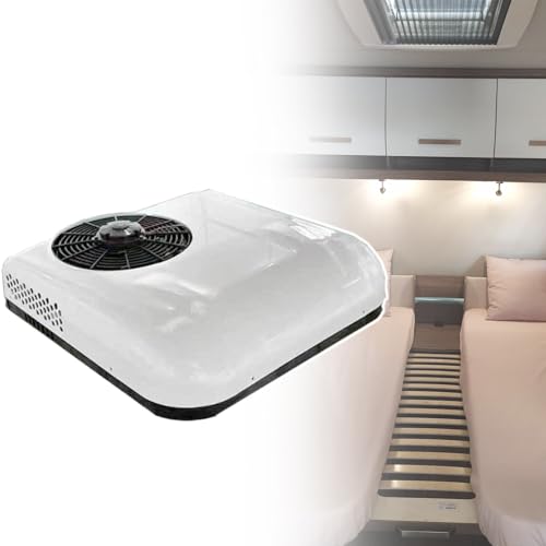 Aire Acondicionado EléCtrico De 12 V/24 Para RefrigeracióN Interior De Coche, Unidad De ModificacióN De Techo Con/Control Remoto, Para Camiones, Caravanas, VehíCulos Modificados, Autobuses ,White-24v