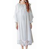 [DEEPEYES] ディープアイズ ネグリジェ ロング ワンピース 姫系 オフショルダー 肩出し 9分袖 フリル 刺繍 レース ＃05 レディース (ホワイト)