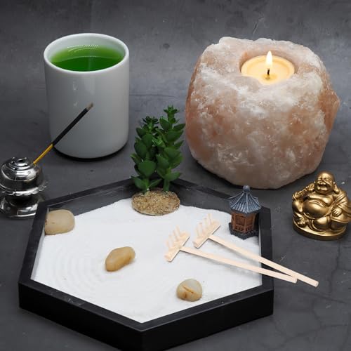 Set Mini Rastrillos Zen Garden 12 Piezas Bambú miniatura 5