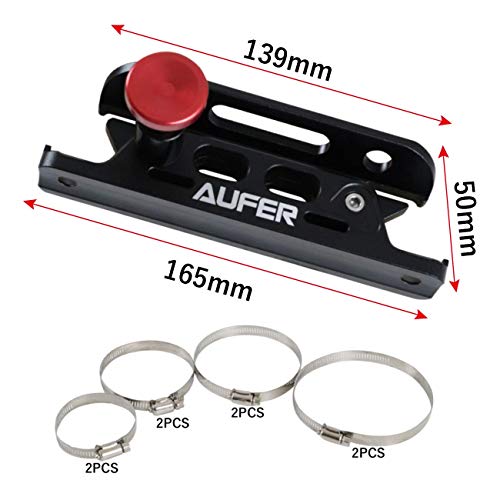 AUFER Universal Aluminum Adjustable Quick Release Roll Bar Fire Extinguisher Mount Holder with 8 Clamps for Jeep Wrangler UTV Polaris RZR Boat and Home Office Garden etc.(for 1-10 Lb. Extinguishers)