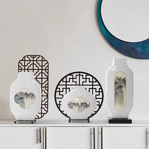 Vase en céramique stable avec support métal pour fleurs fraîches - 5