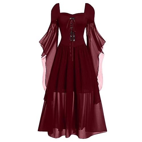 Robe d'Halloween longue en maille confortable qui ne gratte pas pour femme