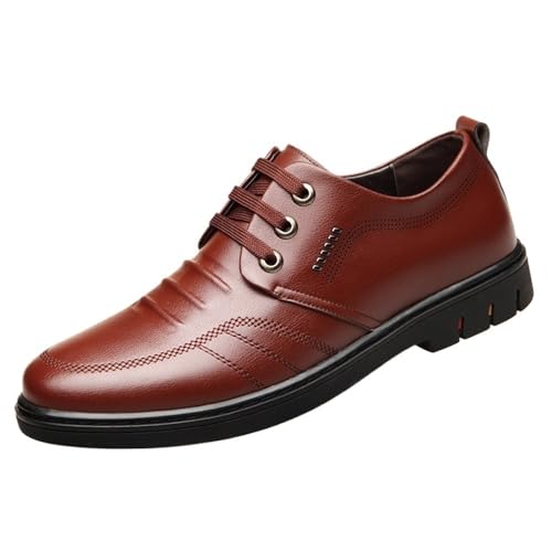 Casual Men's Stylish Dress Shoes Corporate Leather Oxfords for High Arches