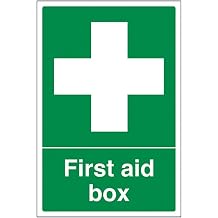 V Safety First Aid Box - Portrait 200 x 300 mm - 2mm Super-Tough Rigid Plastic Safety Sign
