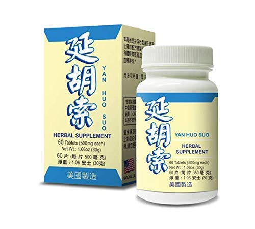 Yan Huo SUO Herbal Supplement for Improved Blood Flow 500mg 60 Tablets Made in USA Yan Huo SUO Herbal Supplement for Improved Blood Flow 500mg 60 Tablets Made in USA