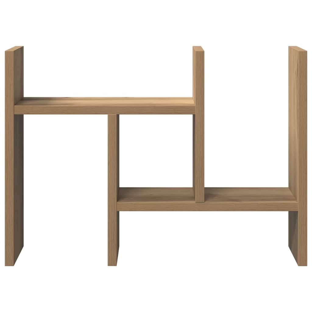 Organizer da scrivania in legno di quercia Artisan, 50 x 15,5 x 35,5 cm, con scomparti per mensole, penne, documenti e documenti, sistema di organizzazione efficiente per ufficio e casa