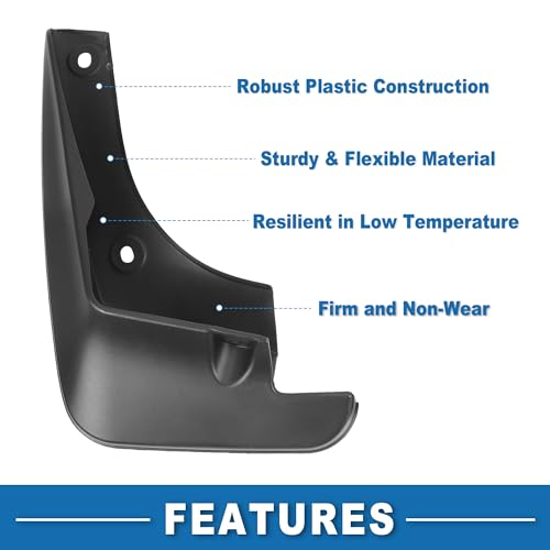 Image of Mud Flap Splash Guard with Mount Accessories Front & Rear Side Mud Guard for Toyota Camry Sedan 1997-2001 (Set of 4), 31x27x14cm, Black
