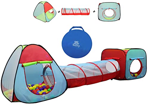 Best Cyber Monday 🔥 Kiddey Children’s Play Tent with Tunnel (3-Piece Set) – Indoor/Outdoor Playhouse for Boys and Girls – Lightweight, Easy to Setup (Balls Not Included)