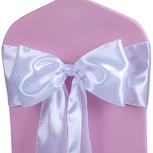 Satin chair sash 50 pcs white for events