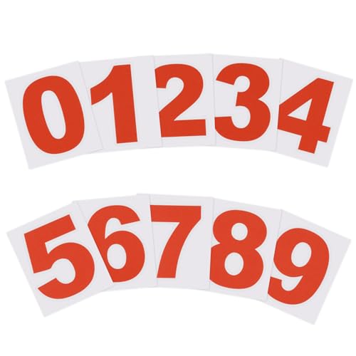 PATIKIL 1.5インチ反射ナンバーステッカー 0〜9 2枚セット ビニール製 郵便受け番号デカール 自己粘着ステッカー 屋外 車 ドア 窓 看板 屋内 屋外用 レッド
