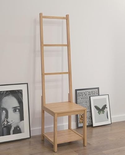 Générique Chaise Porte-Serviettes en Bois, Meuble de Rangement pour Salle de Bain, 140 cm x 44 cm x 39 cm