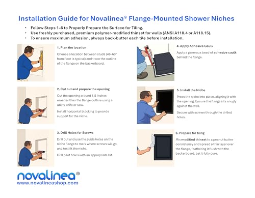Ready-to-Tile Rectangular Shower Niche – 28" x 17" Single Shelf – Made in USA – Recessed Wall Insert - Image 6