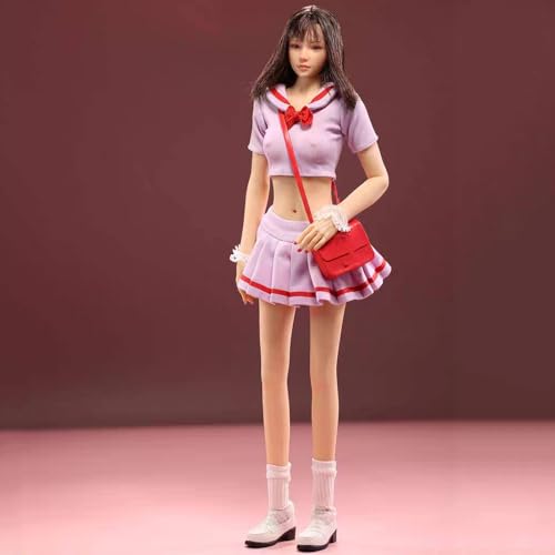 Habits poupée féminine 1/6 ensemble violet jupe haut pour figurine 30cm